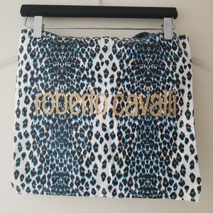 Roberto Cavalli Tote Cotton Leopard Made in Italy